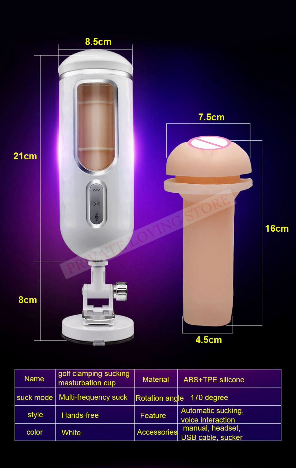 Âm đạo giả silicon gắn tường tự động thủ dâm Easy Love